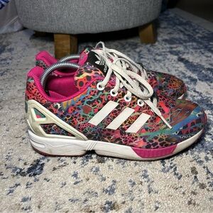 Adidas Torsion Zx Flux K Art Design Pink Running Shoes Size 5